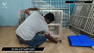 PERFECT CAGES SS 304 STAINLESS STEEL DOG CAGE