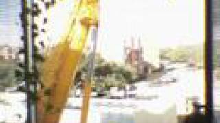 Time lapse A/C installation with crane