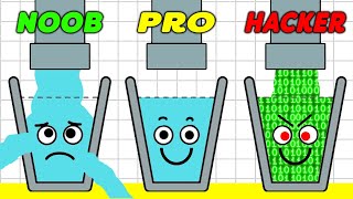 Noob vs Pro vs HACKER in HAPPY GLASS! screenshot 2