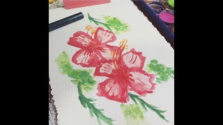 therapy watercolor hibiscus paint beginners