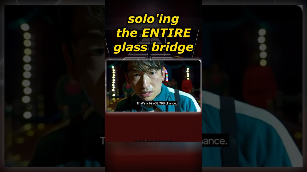 SOLO'D glass bridge *cough* #squidgame #inkgame #roblox #funny #glassbridge #solo