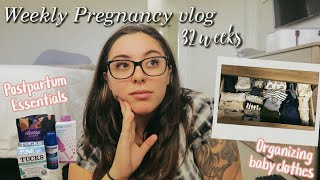 Starting baby prep!! Drawer organization, postpartum essentials | 32 weeks pregnant WITL | VLOG