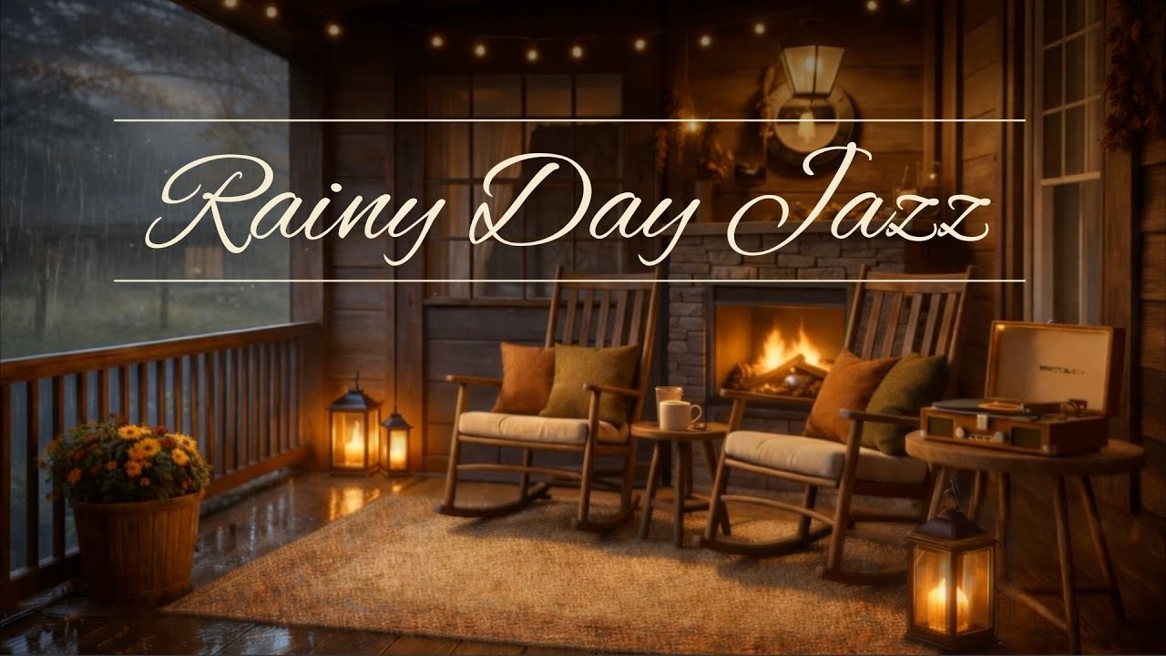 Rainy Day Jazz | 1940s Vintage Jazz, Fireplace Crackle & Rain Sounds for Focus & Relaxing (2 Hrs)