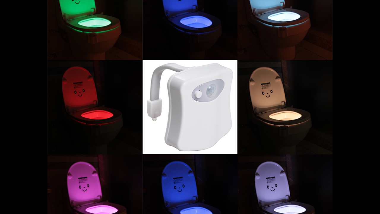 جهاز اضاءة قاعدة تواليت المرحاض بحساس الحركة 8 الوان مختلفة Light Bowl Toilet LED Nightlight