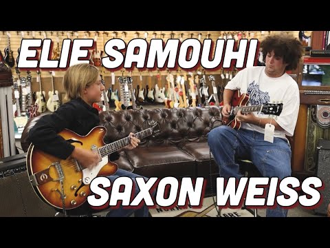 13-year-old Saxon Weiss & 18-year-old Elie Samouhi jamming at Norman's Rare Guitars