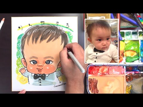 似顔絵の描き方講座 子供 男の子 編 通常速度 Youtube