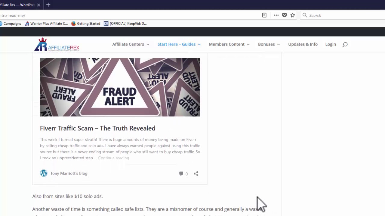 Affiliate Rex - Traffic Information & Guidance