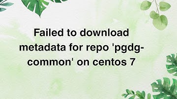 Failed to download metadata for repo 