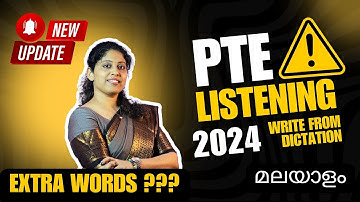 PTE Listening: Write from Dictation Tips & Ticks - Extra Words? Explained in Malayalam by Jincy 2024