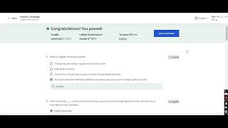 Coursera || Foundations of Digital Marketing and E-commerce|| Module 1 challenge answer