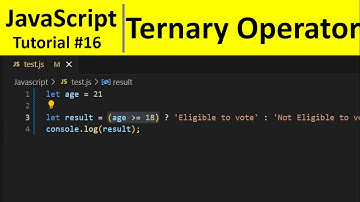 JavaScript Tutorial 16 - Ternary Operator in JavaScript (Conditional)