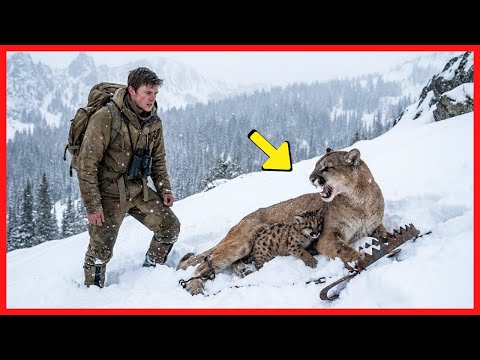 Ele Encontrou uma Puma e seu filhote Congelando na Neve — o que Veio Depois Foi Chocante.