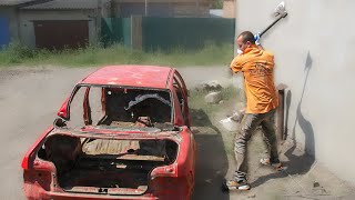 ЧТО БУДЕТ ЕСЛИ ПОРУБИТЬ АВТО ТОПОРОМ? HIT THE CAR INTO PIECES WITH AX!