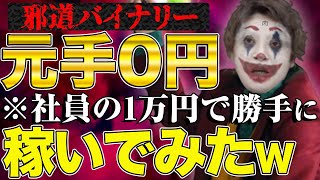 【邪道バイナリーオプション】元手0円の必勝法・社員の1万円で勝手に稼いでみた【有村のツール取引#1】