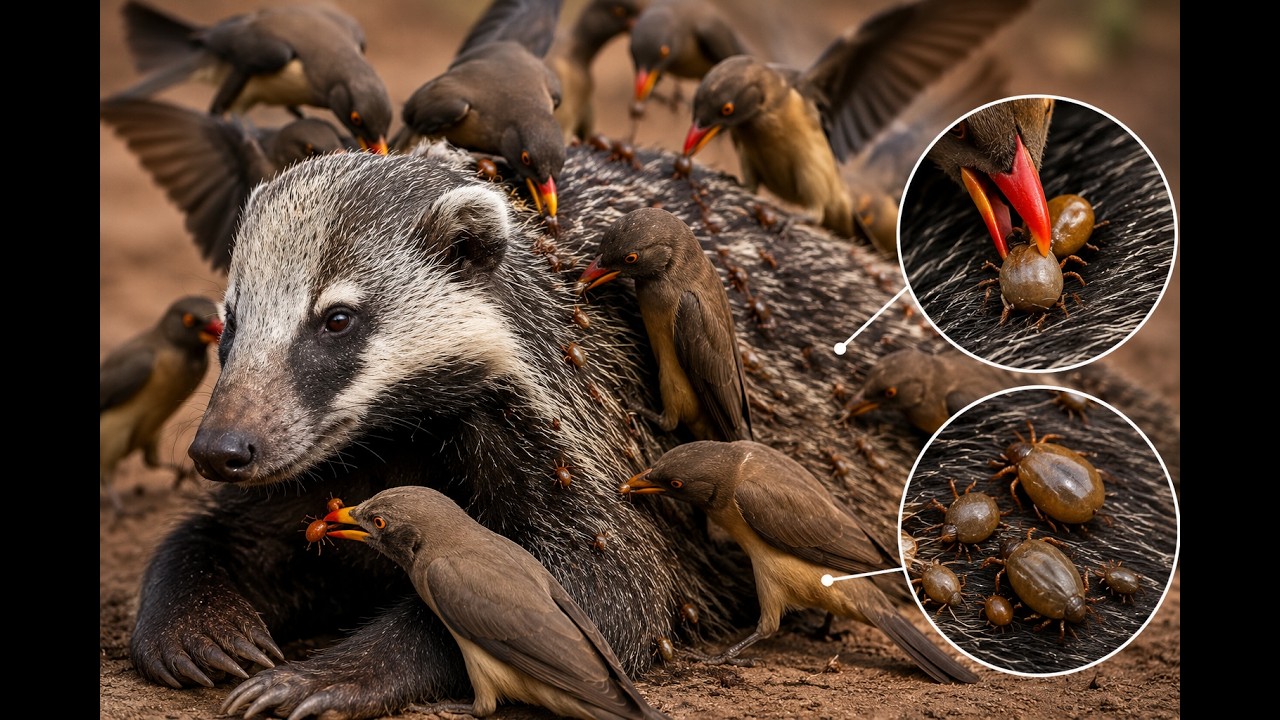 Red-Billed Oxpeckers as Nature's Savannah Medics