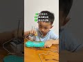 Dad bought a new toy and the child stopped watching the mobile phone and TV while playing. Impro