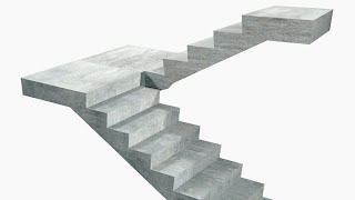 U Staircase 3D Model