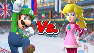 Mario & Sonic At The Vancouver 2010 Olympic Winter Games - Team Luigi Vs. Team Peach Ice Hockey