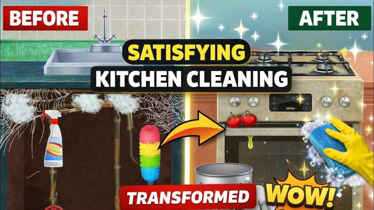 Extreme Asmr Satisfying Kitchen Transformation Before & After Cleaning