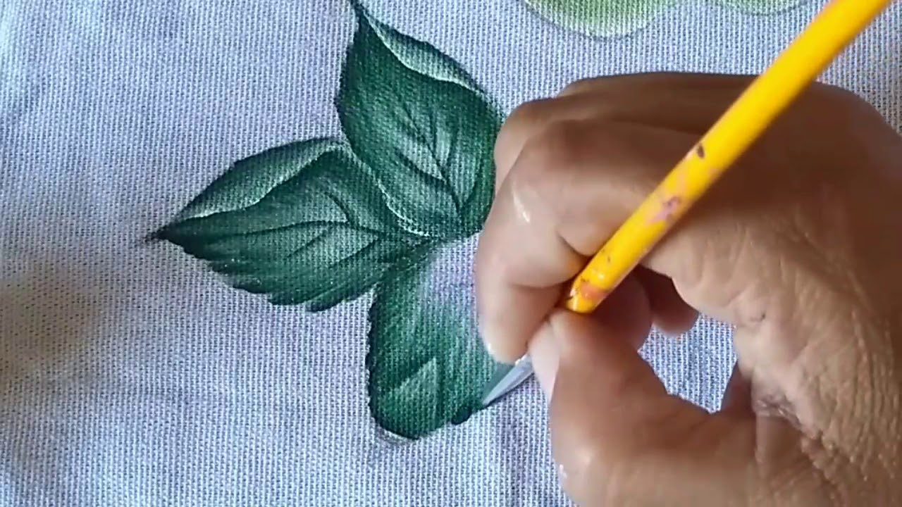 Pintura em tecido como pintar folhas dobradas - YouTube