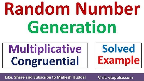 Multiplicative Congruential Method to Generate a Sequence of Random Numbers by Vidya Mahesh Huddar