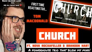 TOM MACDONALD FT. NOVA \& BRANDON HART - CHURCH (UK Reaction) | THE POWERHOUSE TRIO!