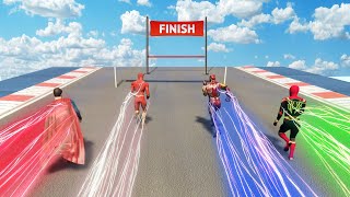 AVENGERS vs JUSTICE LEAGUE Race Challenge in GTA 5
