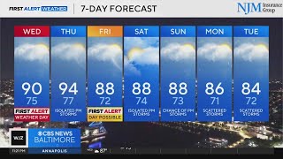 Severe weather possible in Maryland on Wednesday