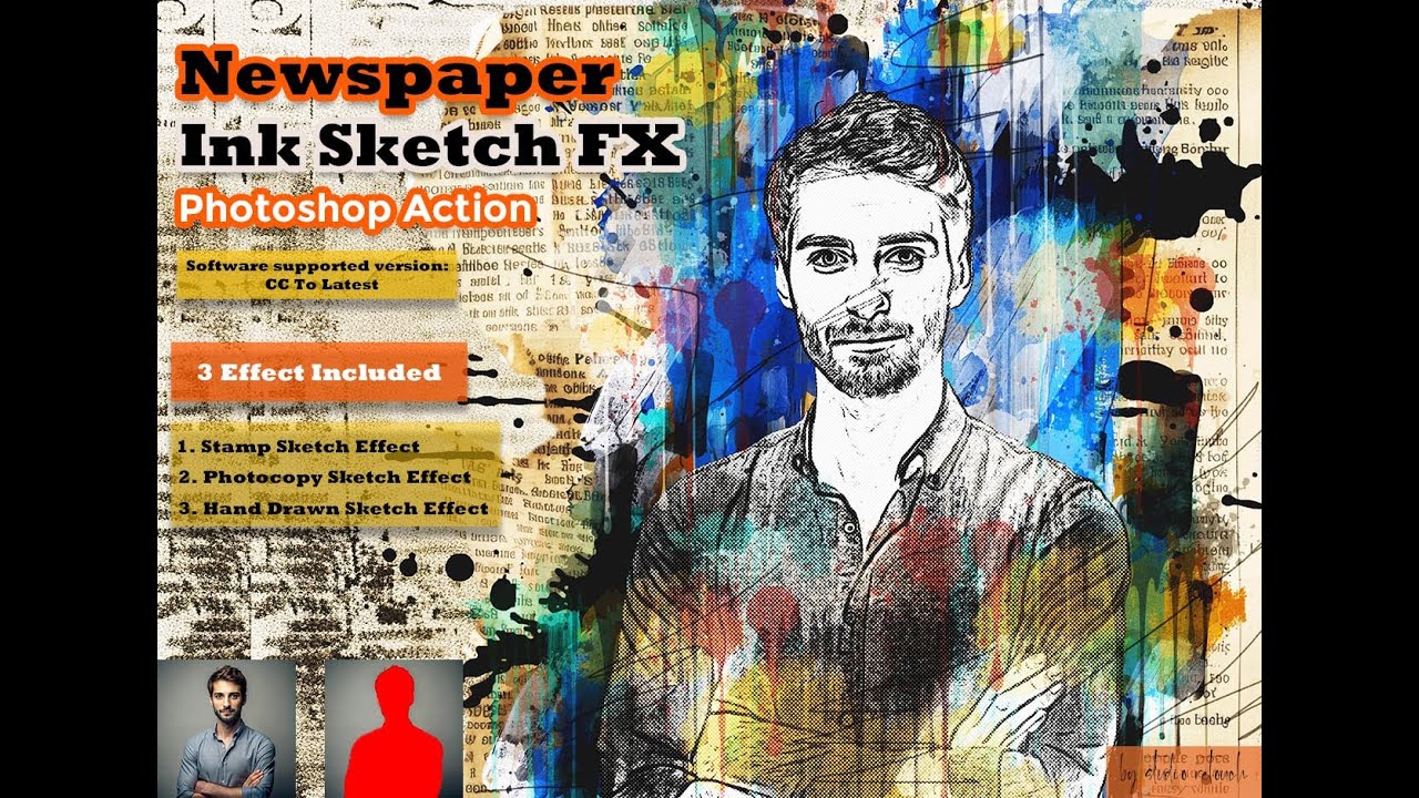 Newspaper Ink Sketch FX – Photoshop Action