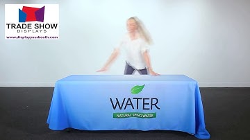 How to set up the custom table cover—trade show tablecloth   Tradeshow   Compressed