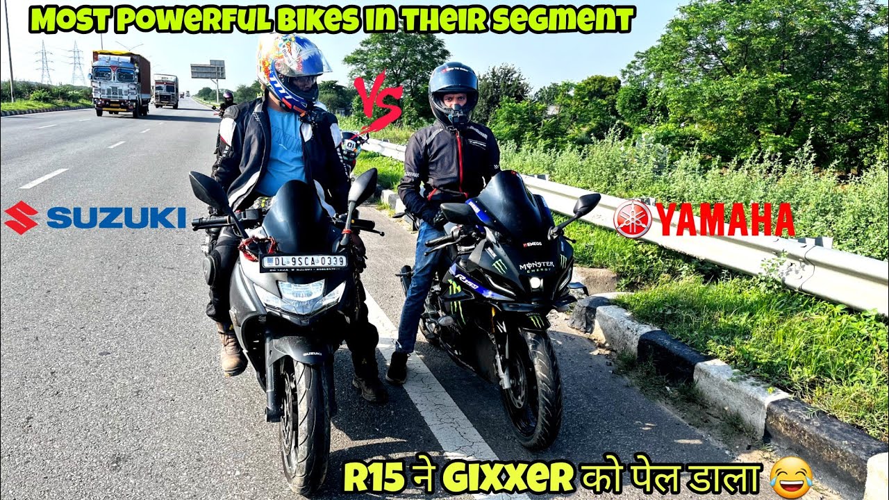 😂R15 v4 Vs Gixxer 250sf Highway Top End Race I Race Till Their Potential I Drag Race