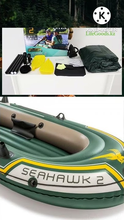 Лодка двухместная надувная Intex seahawk 2 set 236 х 114 см с веслами и ...
