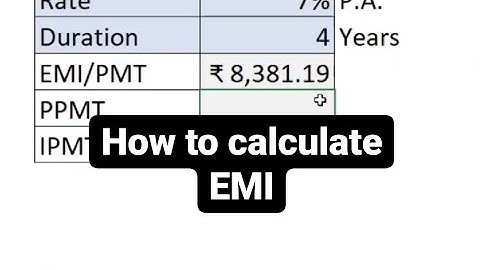 How to calculate EMI in Excel? || PMT | PPMT | IPMT function in Excel #shorts #msexcel