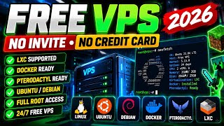 FREE VPS 2026 🔥 No Invite • No Credit Card • LXC + Docker + Pterodactyl