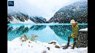 How to add snow falling effect in Photoshop Tutorial screenshot 5
