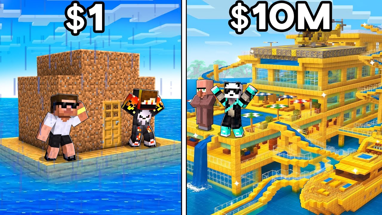POOR vs RICH SEA HOUSE BATTLE in Minecraft!
