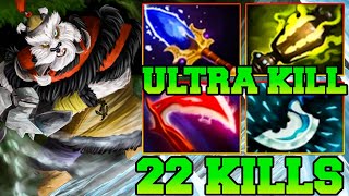 22 Kills + Ultra Kills Tusk !! Tusk Dota 2 Mid Lane Tusk Guide Gameplay Pro Carry Build Tips 7.35