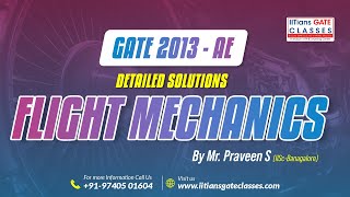 GATE 2013 Aerospace Engineering Question Paper | Flight Mechanics Solution | GATE AE Online Coaching