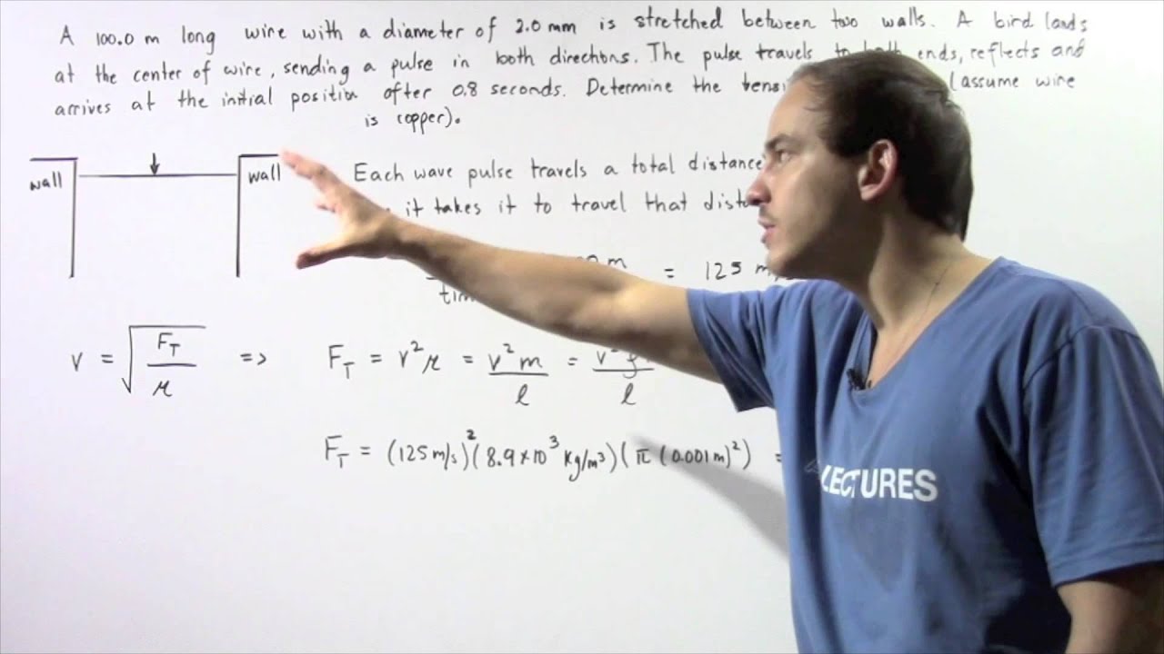 Tranverse Wave Velocity in Cord Example - YouTube