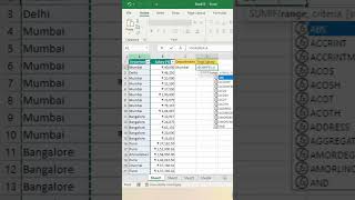 SUMIF Formula in Excel | Calculate Total with Condition in Seconds | Excel Tips & Tricks #shorts