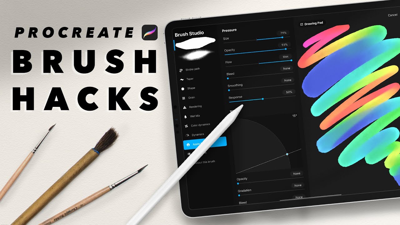 Procreate Brush Settings To Change Brush Studio Explained Tips To Make Procreate Brushes Youtube