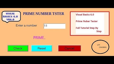 vb6.0 //BCA Syllabus//Prime number app||Prime number tester in vb6.0