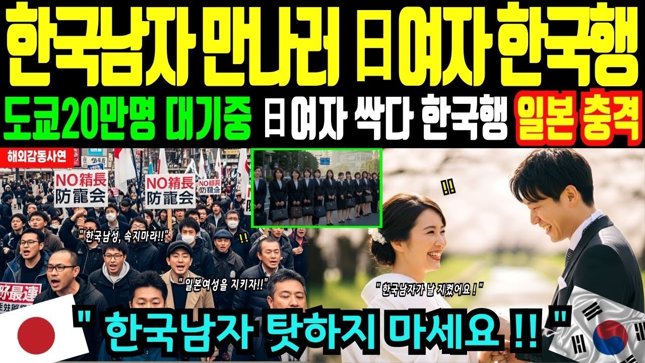 일본 엘리트 여자들 한국행! 일본여성들이 한국남성만 찾는 충격적인 이유, 국제결혼 맞선 만족도 95% 일본 발칵! 해외감동사연