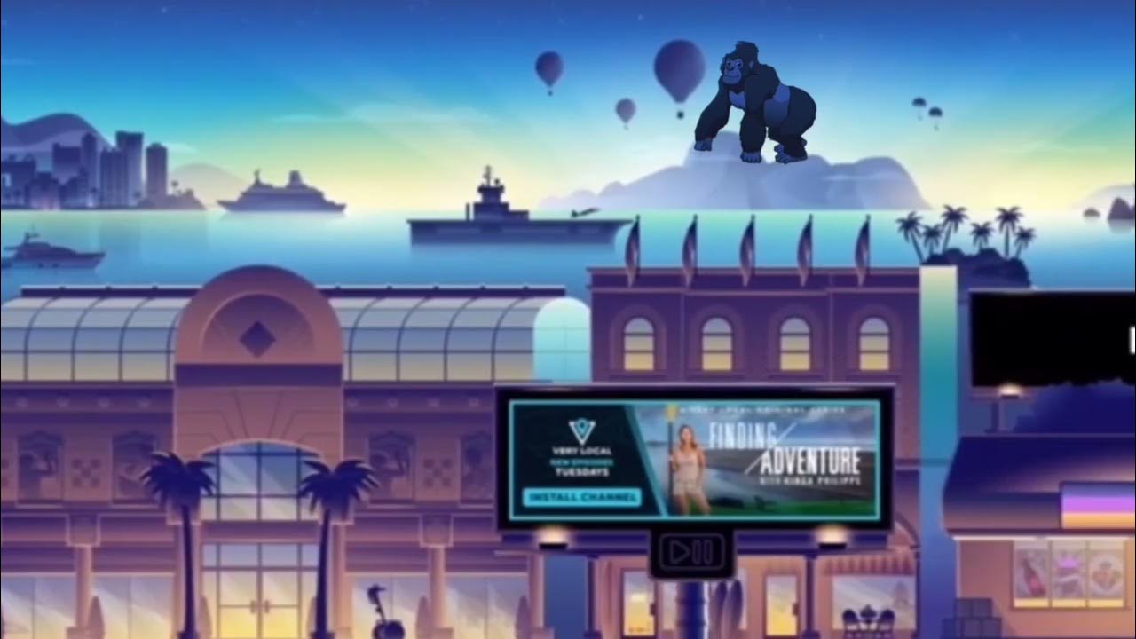 Roku city screensaver / Summer Stroll in the Park but I added a Giant
