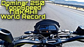 Domi̇nar 250 Top Speed 178 Kmh World Record2022 Motovlog