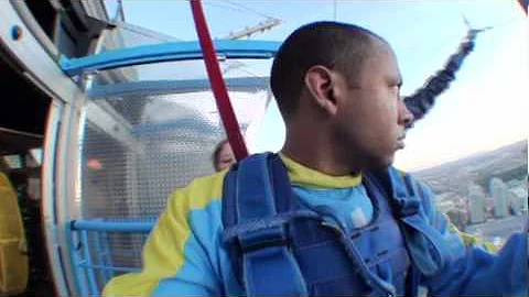 Las Vegas Stratosphere Sky Jump POV using wrist cam
