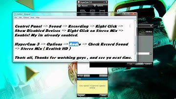 How To Record Sound on HyperCam 3 (Windows 7/Vista/Xp) 2012!