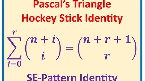 Pascals Triangle Hockey Stick Identity Combinatorics Anil Kumar Lesson with Proof by Induction