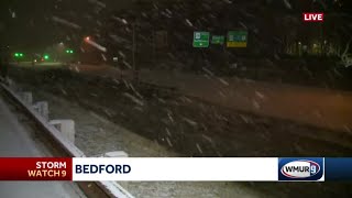 Snow coming down in southern New Hampshire
