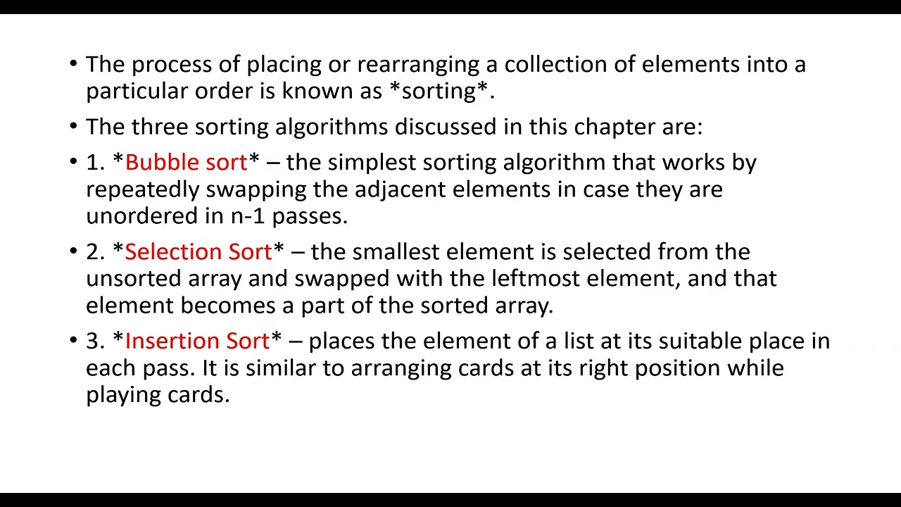 2nd PU - Chapter 5 - Sorting
